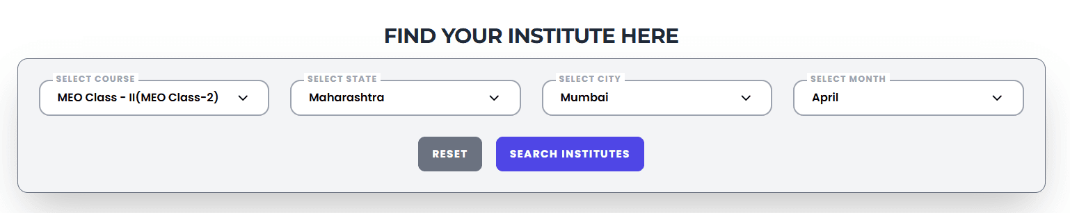 MEO Class 2 Preparatory Course in Mumbai