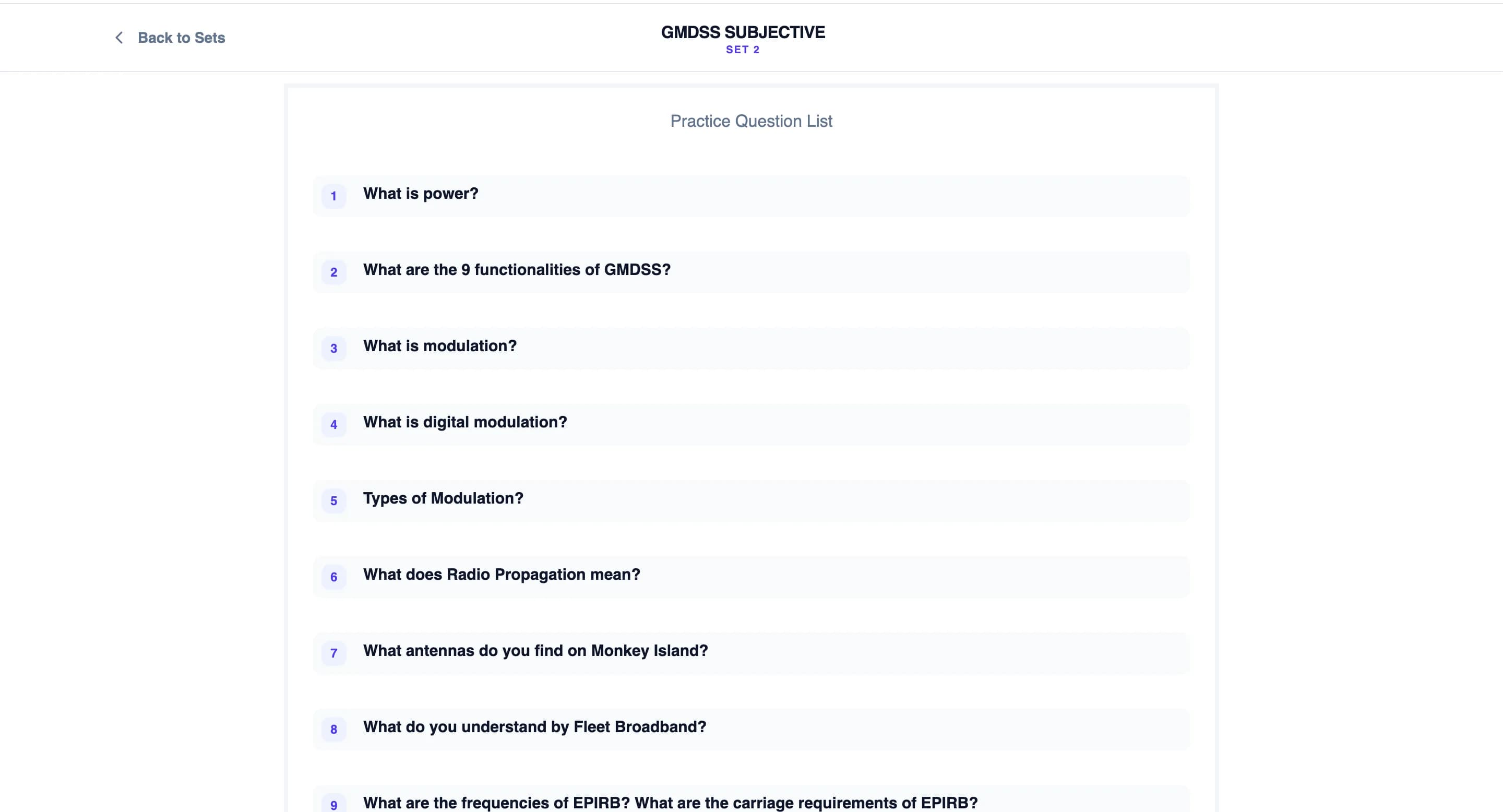 GMDSS written exam questions for deck officers