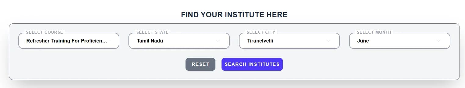 RPSCRB Course In Tirunelveli