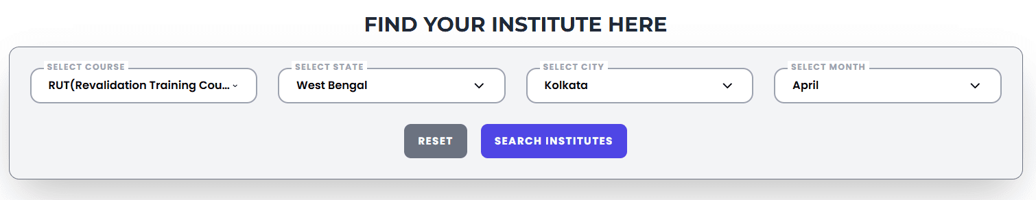 Revalidation Training Course For Masters & Deck Officers Course in Kolkata