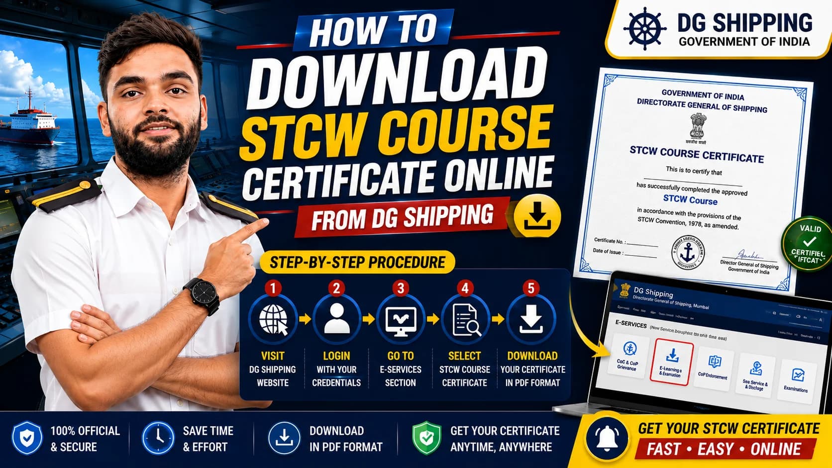 How to Download STCW Course Certificate Online from DG Shipping